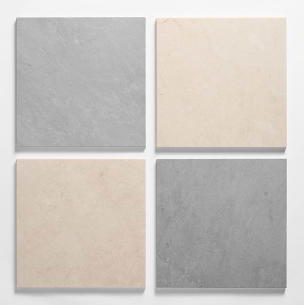 Alterno Earth Gray and Crema Ella Beige 12x12 Polished Marble Checkerboard Tile
