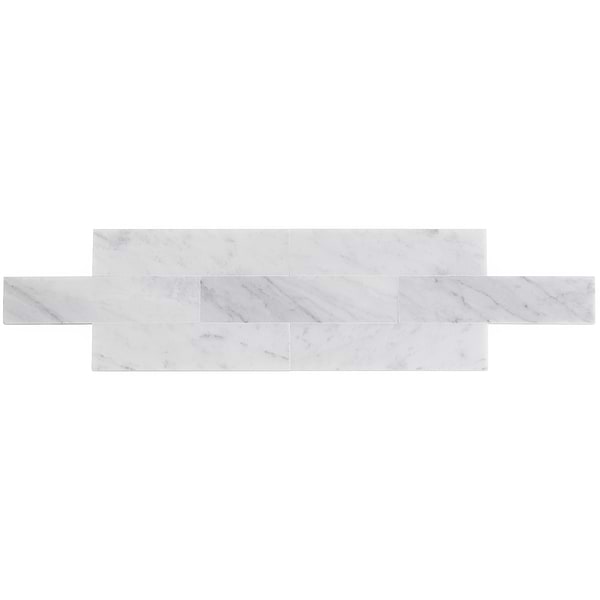 Sample of Brushed Stone Carrara Marble Subway Tile- 2x8 ($16.95 Per Sq. Ft.)