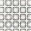 Labyrinth Multicolor Polished Marble Mosaic; in White + Gray + Black Asian Statuary + Black Marble + Athens Gray; for Backsplash, Bathroom Floor, Bathroom Wall, Commercial Floor, Floor Tile, Kitchen Floor, Kitchen Wall, Outdoor Wall, Shower Floor, Shower Wall, Wall Tile; in Style Ideas Art Deco, Mid Century, Modern, Transitional