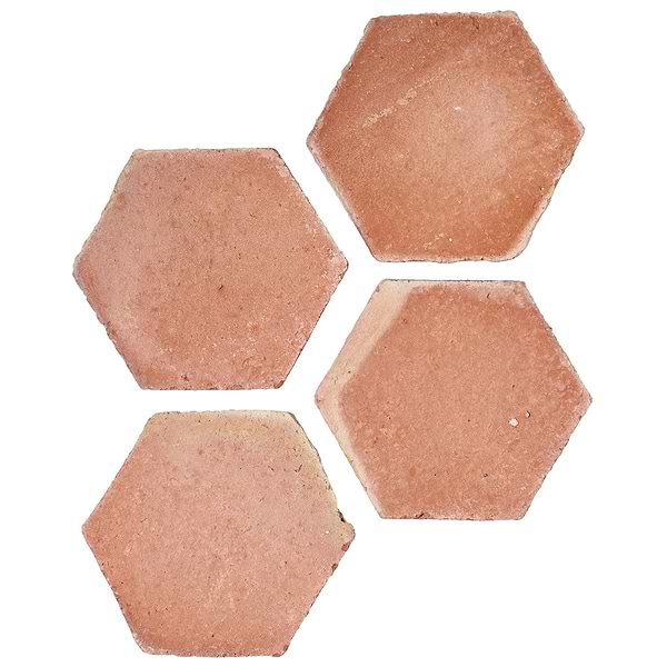 Terra Villa Red 4" Hex Matte Presealed Genuine Terracotta Tile