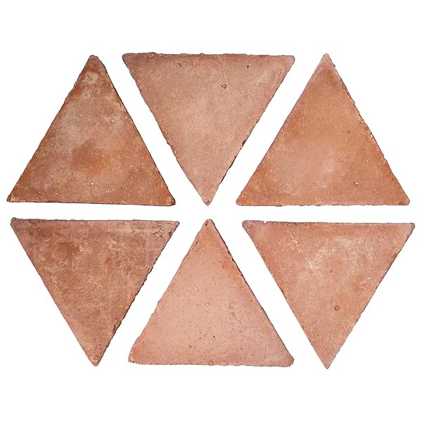 Terra Villa Red 6" Triangle Matte Presealed Genuine Terracotta Tile