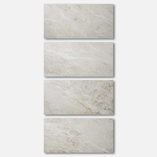 Aparados Ivory White 24x48 Quartzite Look Satin Porcelain Tile