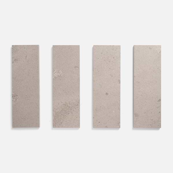 Piccoli Petite Warm Gray 4x12 Terrazzo Look Matte Porcelain Tile