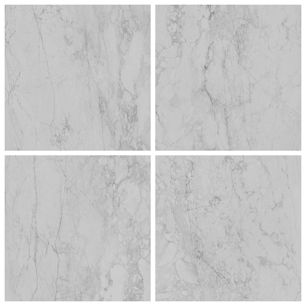 Autograph Caldia Oro White 48x48 Marble Look Satin Porcelain Tile