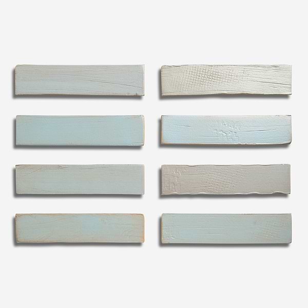 Impress Azur Blue 2x10 Handmade Matte Terracotta Tile
