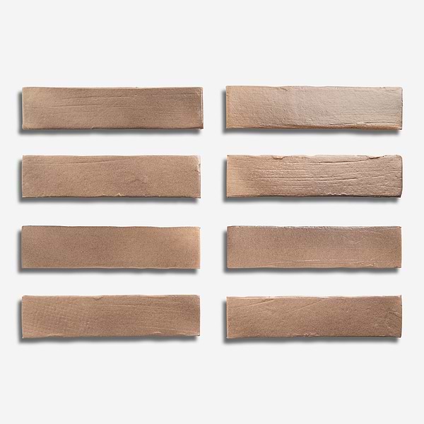 Impress Taupe Brown 2x10 Handmade Matte Terracotta Tile
