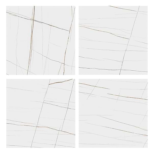 Minera Sahara Blanco White 48x48 Marble Look Polished Porcelain Tile