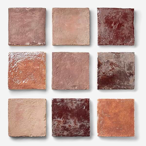 Opera Terracotta by Paula Purroy Canyon 6x6 Square Matte and Iridescent Terracotta Tile
