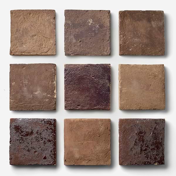 Opera Terracotta by Paula Purroy Bordeaux 6x6 Square Matte and Glossy Terracotta Tile