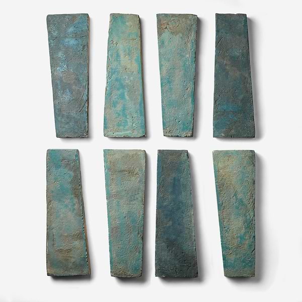 Opera Terracotta by Paula Purroy Lagoon 6x18 Trapezoid Matte Terracotta Tile