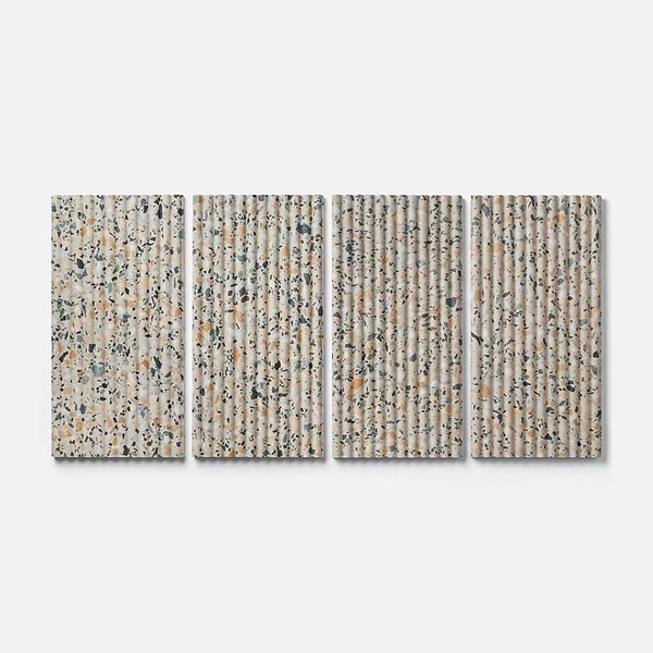 Terrazzo Italy Fluted Cava Terra Beige 12x24 Honed Terrazzo Tile