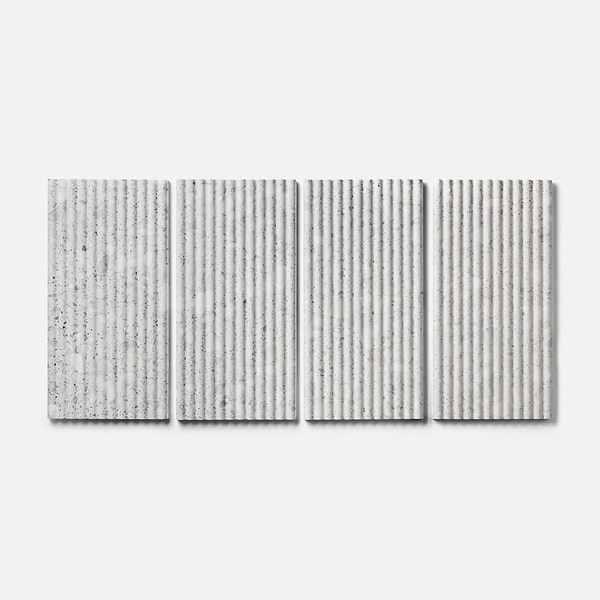 Terrazzo Italy Fluted Sacra Bianco White 12x24 Terrazzo Tile
