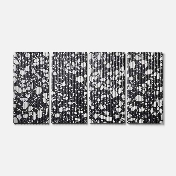 Terrazzo Italy Fluted Sacra Nero Black & White 12x24 Honed Terrazzo Tile