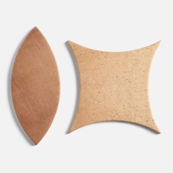 Raval Canyon Terracotta 3x8 Petal and Peach Terracotta 6x6 Kite Matte Porcelain Tile