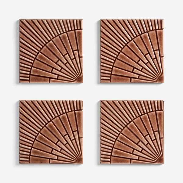 Stacy Garcia Radius Espresso Brown 6x6 3D Crackled Glossy Ceramic Tile