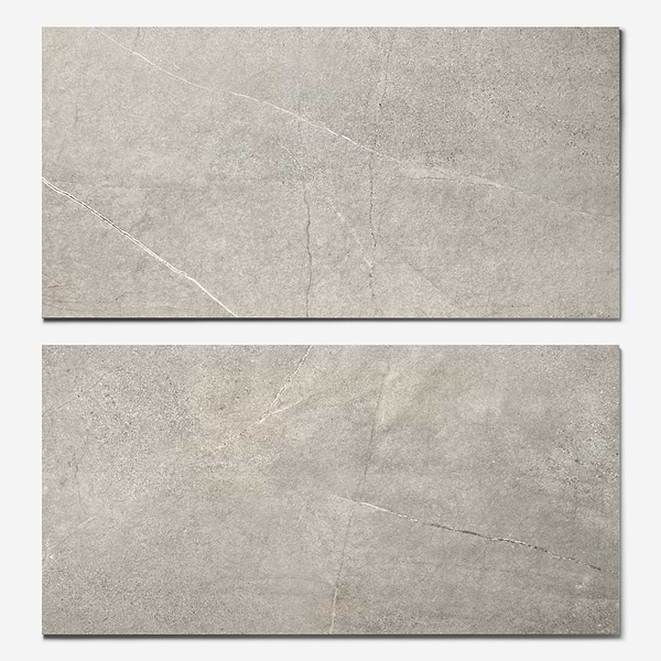Theo Marengo Gray 24x48 Marble Look Antique Satin Porcelain Tile