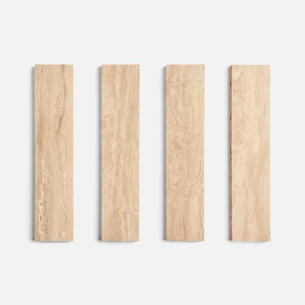 Classic Travertine Premium 2.5x12 Filled Brushed Vein Cut Tile