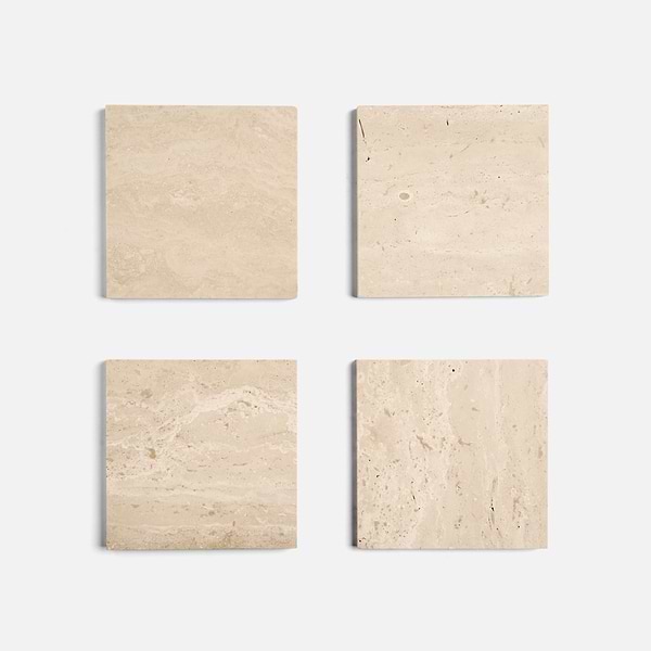 Ivory Travertine Premium 6x6 Vein Cut Filled Honed Tile