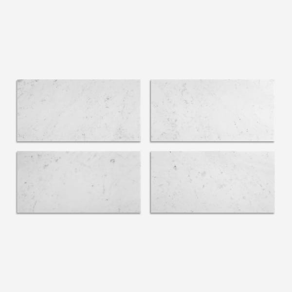 Bianco Carrara Premium "C" 12x24 Honed Marble Tile