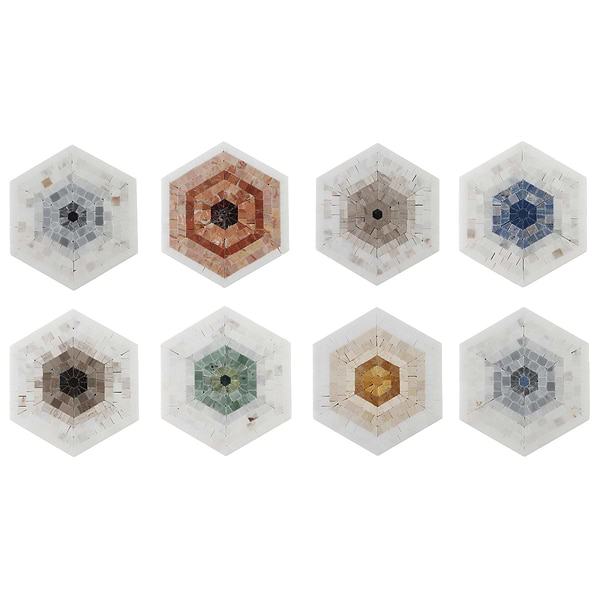 Ako Multicolor Mix 6" Hexagon Micro Mosaic Tile