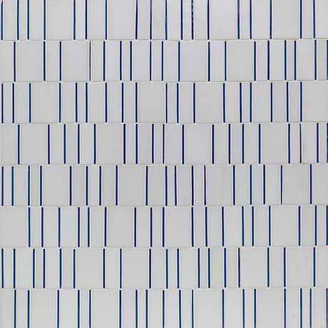 Sky's The Limit Blue and White Marble & Glass Polished Mosaic Tile by Kerrie Kelly