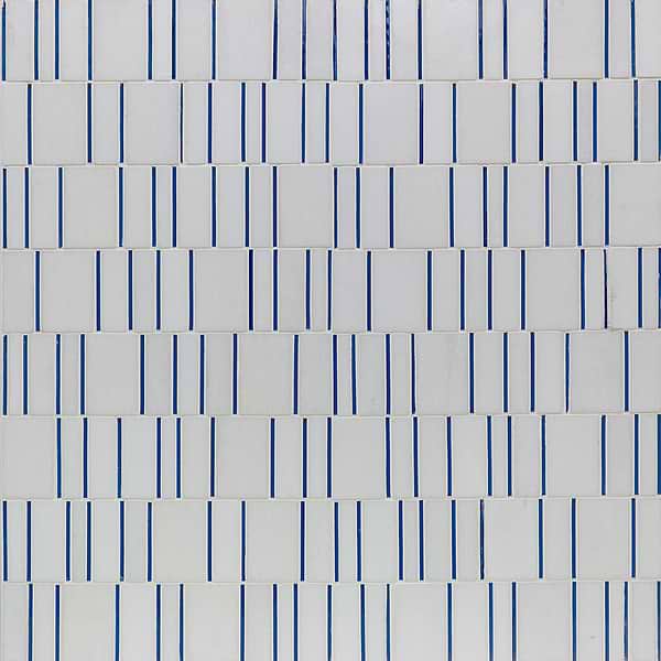 Sky's The Limit Blue and White Marble & Glass Polished Mosaic Tile by Kerrie Kelly