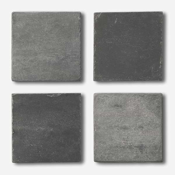 India Black 4x4 Tumbled Slate Tile