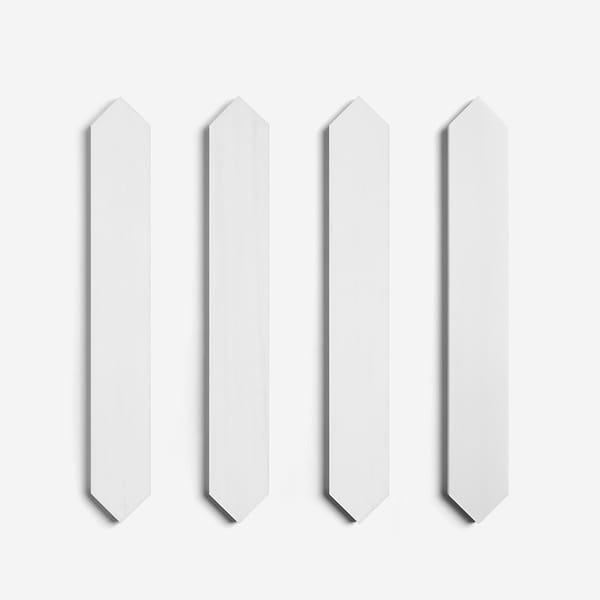 Prezzo Ice Gray 12x12 Square and Glacier White 2x12 Picket Honed Marble Tile