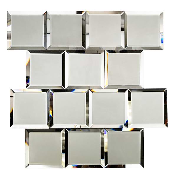 Dark Gray Beveled 4x4 Mirror Tile