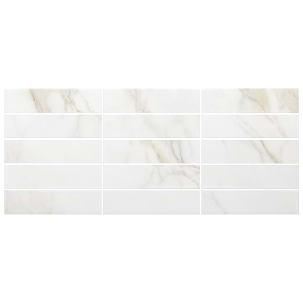 Amalfi Calacatta White 3x12 Polished Ceramic Tile
