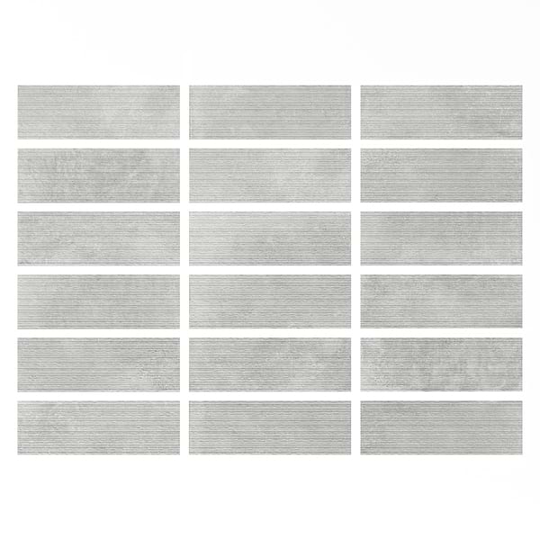 Stoneside Pearl Gray Deco 12x36 Matte Ceramic Tile