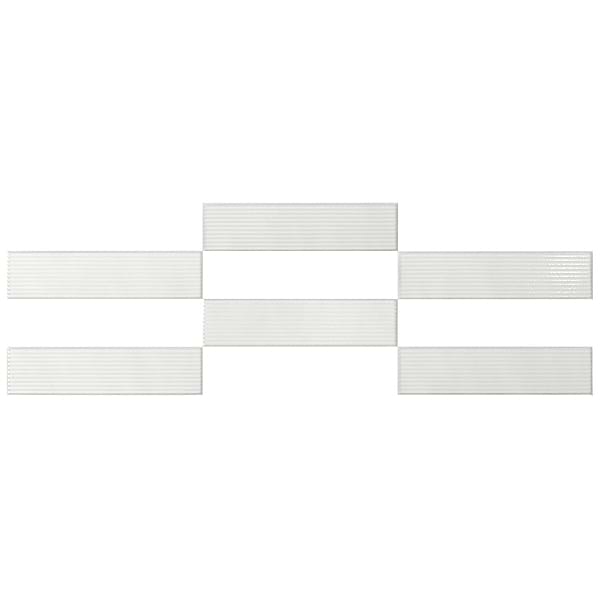 Stacy Garcia ArtBlock Bianco White 4x16 Fluted Glossy Porcelain Tile
