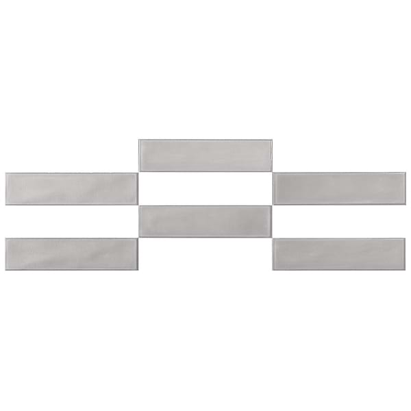 Stacy Garcia ArtBlock Grigio Gray 4x16 Glossy Porcelain Tile