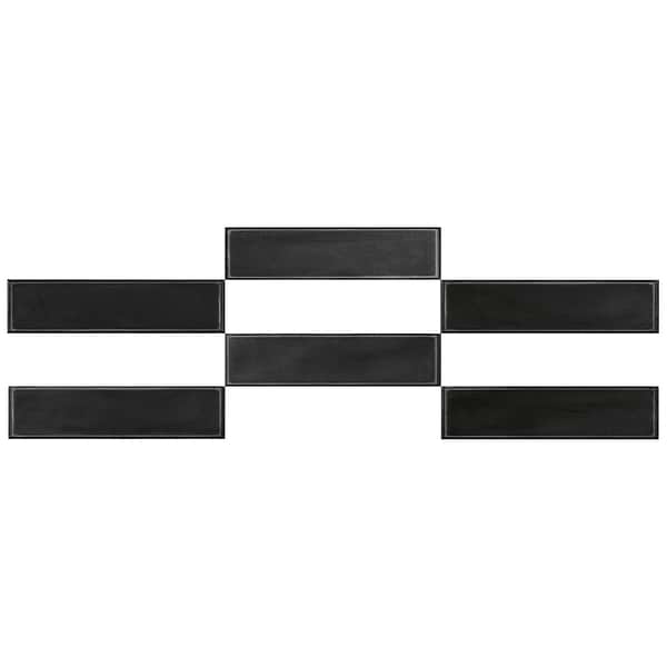 Stacy Garcia ArtBlock Nero Black 4x16 Matte Porcelain Tile