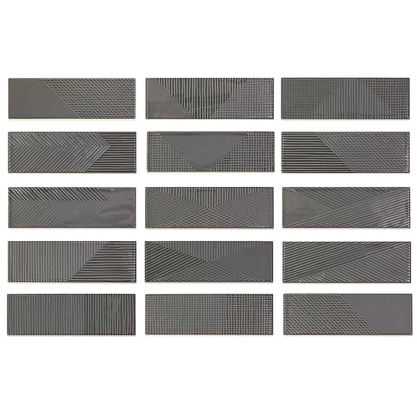 Enigma Graphite 2x8 Polished Ceramic Tile