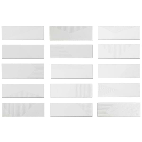 Enigma White 2x8 Polished Ceramic Tile