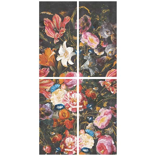 Art Gallery by Paula Purroy Bouquet Multicolor 24x48 Artisan Decor Matte Porcelain Tile