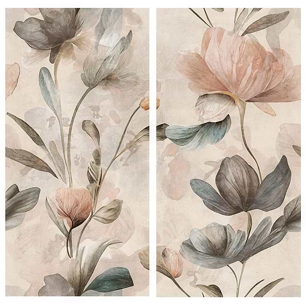 Art Gallery by Paula Purroy Lily Multicolor 24x48 Artisan Decor Matte Porcelain Tile