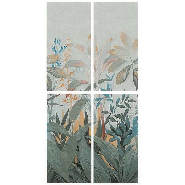 Art Gallery by Paula Purroy Terrace Blue and Green 24x48 Artisan Decor Matte Porcelain Tile