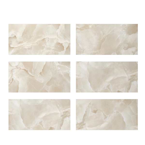 Harmonyx Coconut White 24x48 Onyx Look Polished Porcelain Tile