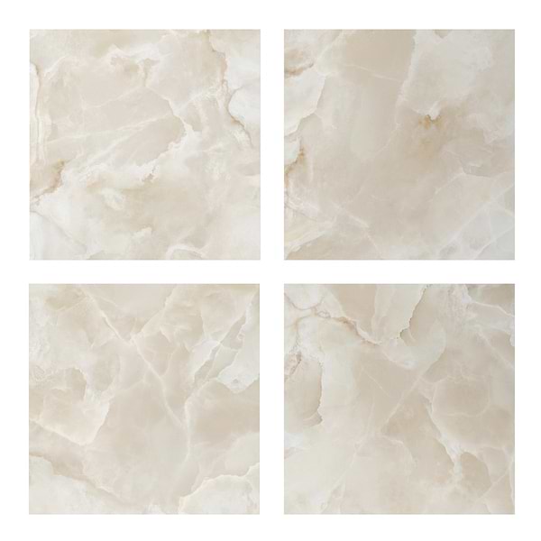 Harmonyx Coconut White 48x48 Onyx Look Satin Porcelain Tile