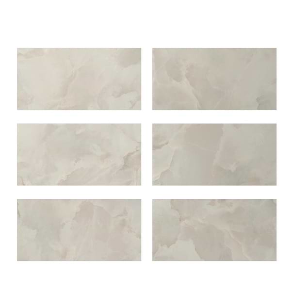 Harmonyx Vanilla White 24x48 Onyx Look Polished Porcelain Tile
