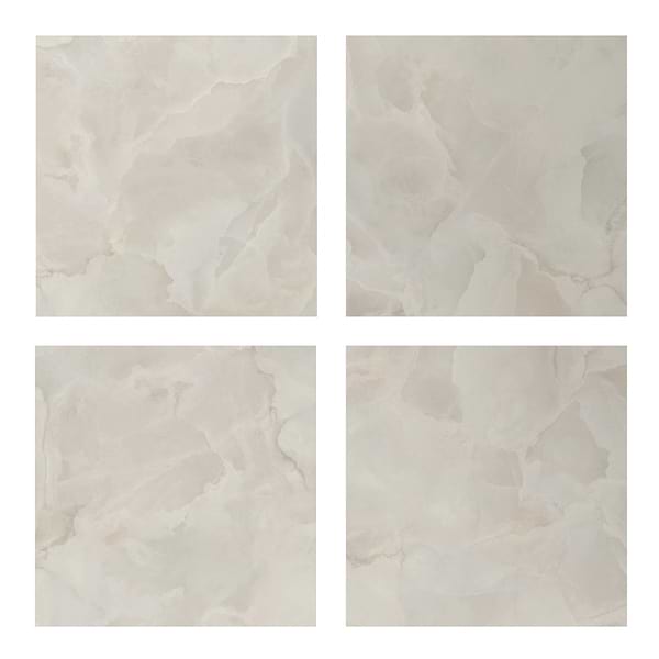 Harmonyx Vanilla White 48x48 Onyx Look Satin Porcelain Tile