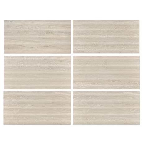 Lumar Waves Travertino Crema Beige 24x48 3D Travertine Look Matte Porcelain Tile