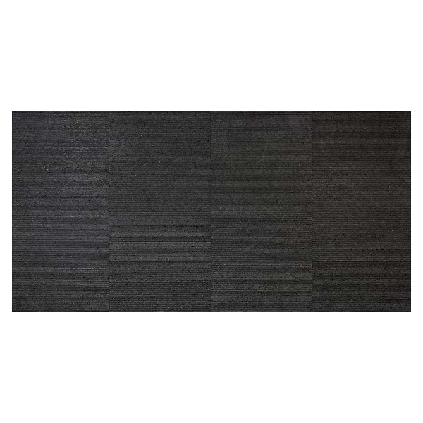 Rakestone Carved Comb Noir Black 12x24 Textured Honed Basalt Stone Tile
