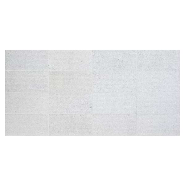 Rakestone Carved Comb Bianco Ice White 12x24 Textured Honed Marble Tile