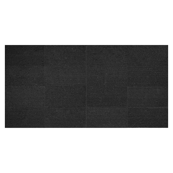 Rakestone Carved Split Noir Black 12x24 Textured Honed Basalt Stone Tile