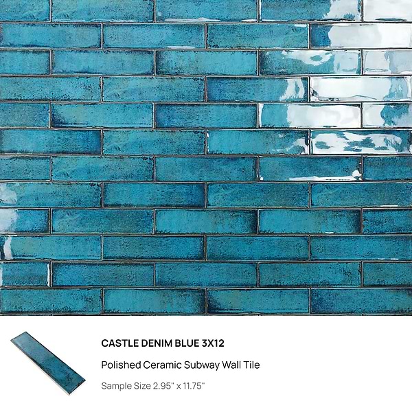 Top Selling Blue Zellige Ceramic Subway Tiles Sample Bundle (5)