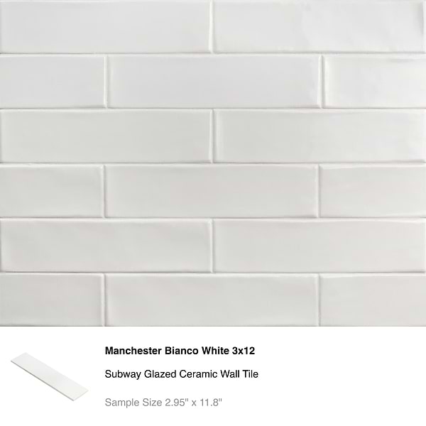 Top Selling White Ceramic Subway Tiles Sample Bundle (5)