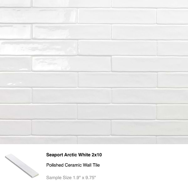 Top Selling White Ceramic Subway Tiles Sample Bundle (5)